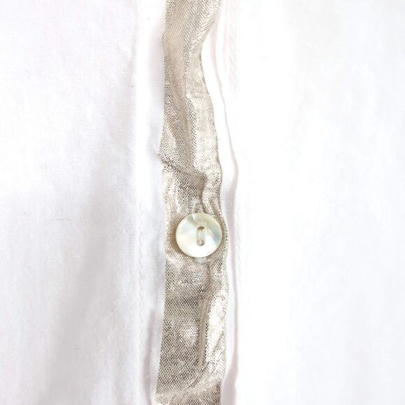 Free People Pink Shimmers And Stripe Slouchy Button Up Shirt Women's Size M -GUC - Picture 5 of 14